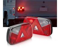 VEVOR Feux de Remorque 2PCs 12 V, Feux Arrière/Stop/Clignotant/de Plaque d'Immatriculation/de Recul/Antibrouillard, Kit d'Éclairage de Remorque Étanche avec Faisceau de Câbles, pour Camping-car