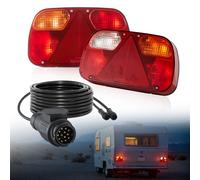 VEVOR Feux de Remorque 2PCs, Feux Arrière/Stop/Clignotant/ de Plaque d'Immatriculation/de Recul/Antibrouillard 12 V, Kit d'Éclairage de Remorquage Étanche avec Faisceau de Câbles, Bateau, Camping-car