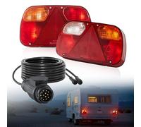 VEVOR Feux de Remorque 2PCs, Feux Arrière/Stop/Clignotant/de Plaque d'Immatriculation/de Recul/Antibrouillard 12 V, Kit d'Éclairage de Remorquage Étanche avec Faisceau de Câbles, Bateau, Camping-car