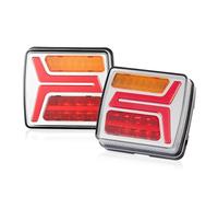 VEVOR Feux de Remorque Carrés 2PCs, Feux Arrière/Stop/Clignotant/ de Plaque d'Immatriculation, Kit d'Éclairage de Remorque Étanche 12 V Filaire, avec Faisceau de Câbles, pour Bateau, Camion, Bus