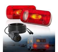 VEVOR Feux de Remorque Ovales 2PCs 12 V, Feux Arrière/Stop/Clignotant/ de Plaque d'Immatriculation/de Recul/Antibrouillard, Kit d'Éclairage de Remorque Étanche avec Faisceau de Câbles, Camping-car