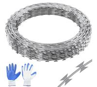 Fil De Fer Barbelé-Vevor-Sd-Srbw17.5-Bto22-48,2x48,2x1500 Cm-Gants De Protection-Maison, Jardin, Balcon Multicolore