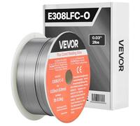 VEVOR Fil Fourré sans Gaz 0,8 mm 0,9 kg par Bobine Fil de Soudage MIG E308LFC-O pour Soudage à l'Arc de Toutes Positions, Auto-protégé, Utilisation Extérieure, Acier Inoxydable, Faible Projection