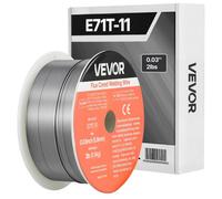 VEVOR Fil Fourré sans Gaz 0,8 mm 0,9 kg par Bobine Fil de Soudage MIG E71T-11 pour Soudage à Arc Toutes Positions, Auto-protégé, Utilisation Extérieure, Acier Doux, Faible Projection, Soudure Robuste
