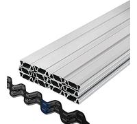 VEVOR Fil ondulé et Canal de Verrouillage, 2 m, Canal de Verrouillage à Ressort pour Serre, Lot de 50, avec revêtement PE Canal Alliage d'aluminium pour Film Plastique, Fixation de Tissu d'ombrage