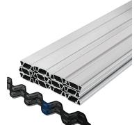 VEVOR Fil ondulé et Canal de Verrouillage, 2 m, Canal de Verrouillage à Ressort U pour Serre, Lot de 40, avec revêtement PE Canal Alliage d'aluminium pour Film Plastique, Fixation de Tissu d'ombrage