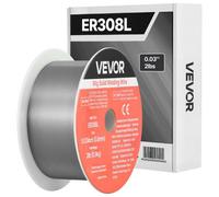 VEVOR Fil Plein MIG 0,8 mm 0,9 kg par Bobine Fil de Soudage MIG Plein ER308L pour Soudage Protection Gazeuse Toutes Positions, Acier Inoxydable, Faible Projection, Alimentation Facile, Soudure Robuste