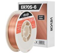 VEVOR Fil Plein MIG 0,8 mm 4,5 kg par Bobine Fil de Soudage MIG Plein ER70S-6 pour Soudage sous Protection Gazeuse dans Toutes Positions, Acier Doux, Faible Projection, Haute Teneur en Désoxydants