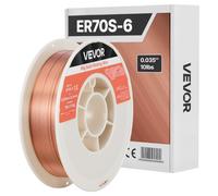VEVOR Fil Plein MIG 0,9 mm 4,5 kg par Bobine Fil de Soudage MIG Plein ER70S-6 pour Soudage sous Protection Gazeuse dans Toutes Positions, Acier Doux, Faible Projection, Haute Teneur en Désoxydants