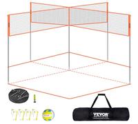 VEVOR Filet de volleyball 4 carrés réglable extérieur – portable, sac de transport, montage rapide