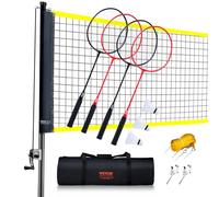 VEVOR Filet de Badminton extérieur pour Jardin, Plage, Parc, Ensemble d'équipement de Badminton Portable, Filet de Badminton pour Adultes et Enfants avec bâtons 6 150 x 1 585 mm
