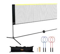 VEVOR Filet de badminton, 6,06 m, filet pliable de volley-ball réglable en hauteur, filet de tennis portable avec poteaux, support et sac de transport, pour les jeux intérieur et extérieur de l'enfant