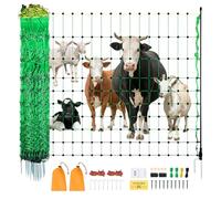 VEVOR Filet de Clôture Électrique, 1,27 x 50 m, Filet à Mouton avec Poteaux et Piquets, Clôture Électrique Portable pour Bétails, Chèvres, Cerfs, Porcs, Chiens, Arrière-cours, Jardins, Fermes, Ranchs