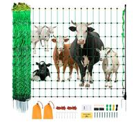 VEVOR Filet de Clôture Électrique, 1,27 x 50 m, Filet à Mouton avec Poteaux et Piquets, Clôture Électrique Portable pour Bétails, Chèvres, Cerfs, Porcs, Chiens, Arrière-cours, Jardins, Fermes, Ranchs