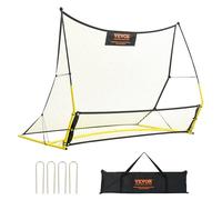 VEVOR Filet de Rebond Football 183x130 cm Rebondisseur pour Entraînement Football 2 en 1 Tube en Fer Équipement de Sport avec Sac Portable pour Entraînement en Solo, en Équipe, Les Passes, Le Volley
