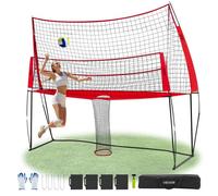 VEVOR Filet de Volley-Ball 2 en 1, Filet d'entraînement de Volley-Ball Portable réglable en Hauteur avec Retour de Balle, Installation Facile pour Service en intérieur et en extérieur dans Le Jardin