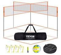 VEVOR Filet de Volley-ball 4 Carrés Pouvant S'adapter à Une Plage de 5,1 Pieds à 7,4 Pieds Orange