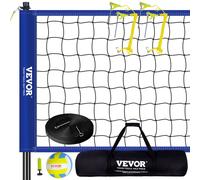 VEVOR Filet de volley-ball Filet de volley-ball réglable en hauteur, 9,7 x 2,4 m Filet de volley-ball de plage portable, Bleu Filet de volley-ball pliable avec ballon de volley & sac de transport, pou