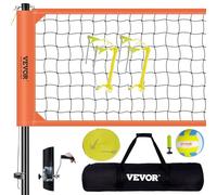VEVOR Filet de Volley-ball Portable d'Extérieur, Poteaux en Alu à Hauteur Réglable, Ensemble de Volley-ball Professionnel avec Ballon de Volley en PVC, Pompe et Sac, pour Jardin, Plage, Pelouse