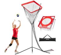 VEVOR Filet de volley-ball portable, équipement d'entraînement de volley-ball réglable en angle et hauteur avec base en acier, sac de transport, filet cible intérieur/extérieur pour service des piques