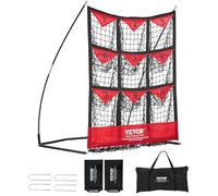 VEVOR Filet d'Entraînement de Baseball Sofetball Pickleball 9 Trous 124,5 x 106 cm Filet de Lancement pour Baseball Portable avec 1 Sac de Transport Grande Zone Cible de Frappe pour Lanceur Lancer