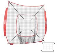 VEVOR Filet d'Entraînement de Baseball Softball 213,4x210 cm Filet de Lancement pour Baseball Portable avec 2 Cadres de Cible à 1 et 9 Trous et Sac pour Lanceur Receveur Extérieur (Filet Uniquement)
