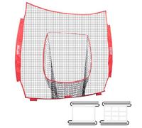VEVOR Filet d'Entraînement de Baseball Softball 213,4x210 cm Filet de Lancement pour Baseball Portable avec 2 Cadres de Cible à 1 et 9 Trous et Sac pour Lanceur Receveur Extérieur (Filet Uniquement)