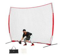 VEVOR Filet d'Entraînement de Baseball Softball 393x275 cm, Filet de Protection Pare-Ballons Portable avec Sac de Transport, Équipement d'Entraînement pour Receveur Crosse, Football, Hockey, Jardin