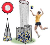 VEVOR Filet d'entraînement de volley-ball, entraîneur de volley-ball à angle et hauteur réglables, filet d'entraînement portable avec chariot & roues & sac de transport, entraînement professionnel au