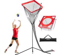 VEVOR Filet de volley-ball portable, équipement d'entraînement de volley-ball réglable en angle et hauteur avec base en acier, sac de transport, filet cible intérieur/extérieur pour service des piques