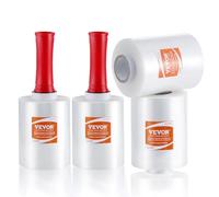 VEVOR Film étirable, 12,7 cm x 305 m, rouleaux de film transparent étirable et durable, lot de 4, calibre 80, film robuste étirable avec poignées pour emballage de palettes, expédition, déménagement