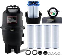 VEVOR Filtre à Cartouche de Piscine, Filtre Piscine Creusée 49 m² Système de Filtration de Piscine Hors Sol Assemblage Rapide avec Filtre Amélioré et Anti-Fuite pour Filtrer Spa, Piscines Gonflables