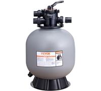 VEVOR Filtre à sable 558,8 mm système de filtre à sable pour piscine hors sol avec valve multi-ports 7 voies débit 55 GPM fonction filtre, lavage contre-courant, rinçage, recirculation, déchets, hiver
