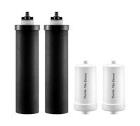 VEVOR Filtres à Eau de Rechange Lot de 4, Purificateur d’Eau Compatible avec la Plupart des Marques, pour Système de Filtration d'Eau par Gravité, 2 Filtres à Charbon Actif 2 Filtres de Défluoration