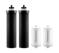 VEVOR Filtres à Eau de Rechange Lot de 4, Purificateur d’Eau Compatible avec la Plupart des Marques, pour Système de Filtration d'Eau par Gravité, 2 Filtres à Charbon Actif 2 Filtres de Défluoration