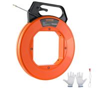 VEVOR Fish Tape, 30,5 m, 0,5 cm, extracteur de fil en fibre de verre avec boîtier et poignée optimisés, outil d'extraction de câble facile à utiliser, outils de pêche à fil flexible pour murs