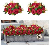 VEVOR Fleurs artificielles, 10 pièces, 240 x 240 x 120 mm, boules de fleurs artificielles, compositions florales artificielles, bouquet de roses en soie pour centres de table de mariage, décorations d