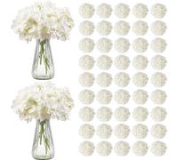 VEVOR Fleurs artificielles, 105 pièces hortensias blancs en soie, convient pour bouquets de mariage faits maison, décoration de table à la maison, centre de table de fête