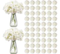 VEVOR Fleurs artificielles, 205 pièces d'hortensias artificiels blancs en soie, adaptés aux bouquets de mariage faits maison, décoration de table de fête