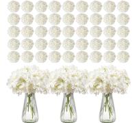 VEVOR Fleurs artificielles, 305 pièces d'hortensias artificiels blancs en soie, adaptés aux bouquets de mariage faits maison, décoration de table de fête