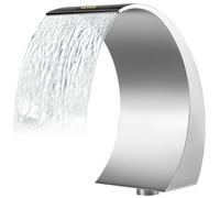 VEVOR Fontaine de la Piscine, Étang 30 x 60 cm Lame d'eau pour Piscine Gris en Acier Inoxydable 304, Cascades Bassin Extérieur, Conception Courbée pour Décoration Votre Cour, Étang de Jardin