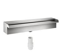 VEVOR Fontaine de la Piscine, Étang Argent en Acier Inoxydable 304 Cascade Bassin Extérieur 30 x 11.5 x 8 cm avec un Conduit d'eau pour Durer et Ajoutant une Touche à Votre Étang ou Votre Piscine