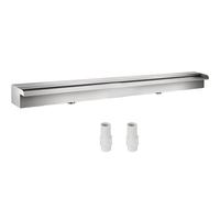 VEVOR Fontaine de Piscine Étang Argent en Acier Inoxydable 304 Cascade Bassin Extérieur 150 x 11.5 x 8 cm avec 2 Conduits d'eau pour Durer et Ajoutant une Touche à Votre Étang ou Votre Piscine