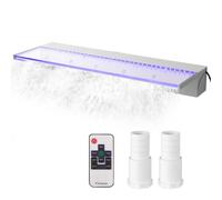 VEVOR Cascade Lame d'eau Cascade de Piscine Fontaine à Eau de Piscine 89 x 8,1 x 20,3 cm 17 Couleurs Led Kit de Chute d'eau de Piscine