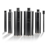 VEVOR Foret Diamant pour Carotteuse 6PCs, Couronne de Carottage Humide Diamètre 26/50/76/102/127/152 mm, Profondeur de Perçage 356 mm, Filetage Intérieur 1-1/4 po-7 32 mm-7, pour Béton Maçonnerie