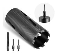 VEVOR Foret Diamant pour Carotteuse, Couronne de Carottage à Sec Diamètre 102 mm et Profondeur de Perçage 241 mm, Filetage Intérieur M16, avec 3 Adaptateurs, Foret Pilote et Clé Hexagonale, Maçonnerie