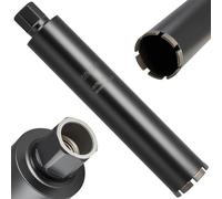 VEVOR Foret Diamant pour Carotteuse, Couronne de Carottage Humide Diamètre 76 mm et Profondeur de Perçage 356 mm, Trépan avec Filetage Intérieur 1-1/4 po-7 32 mm-7, pour Béton Armé Maçonnerie