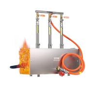 VEVOR Forge à Gaz Propane Portable, Four de Forge à 3 Brûleurs, Température Maximale de 1427 ℃, Fabrication de Couteaux et Forgeage des Métaux, pour Couteliers Maréchaux-ferrants Forgerons, Argenté
