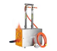 VEVOR Forge au Propane Portable, Four de Forge à Gaz avec 2 Brûleurs, 1427 °C, Forme Carrée, en Acier Inoxydable, pour Coutellerie, Bijouterie, Maréchalerie, Atelier, Travail du Métal, Usage Extérieur