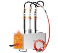 VEVOR Forge portable au propane Maréchal-ferrant avec 3 brûleurs, 1427 ℃ Four de forge pour la fabrication d'outils et de couteaux, outils de forge carrés en acier inoxydable de grande capacité